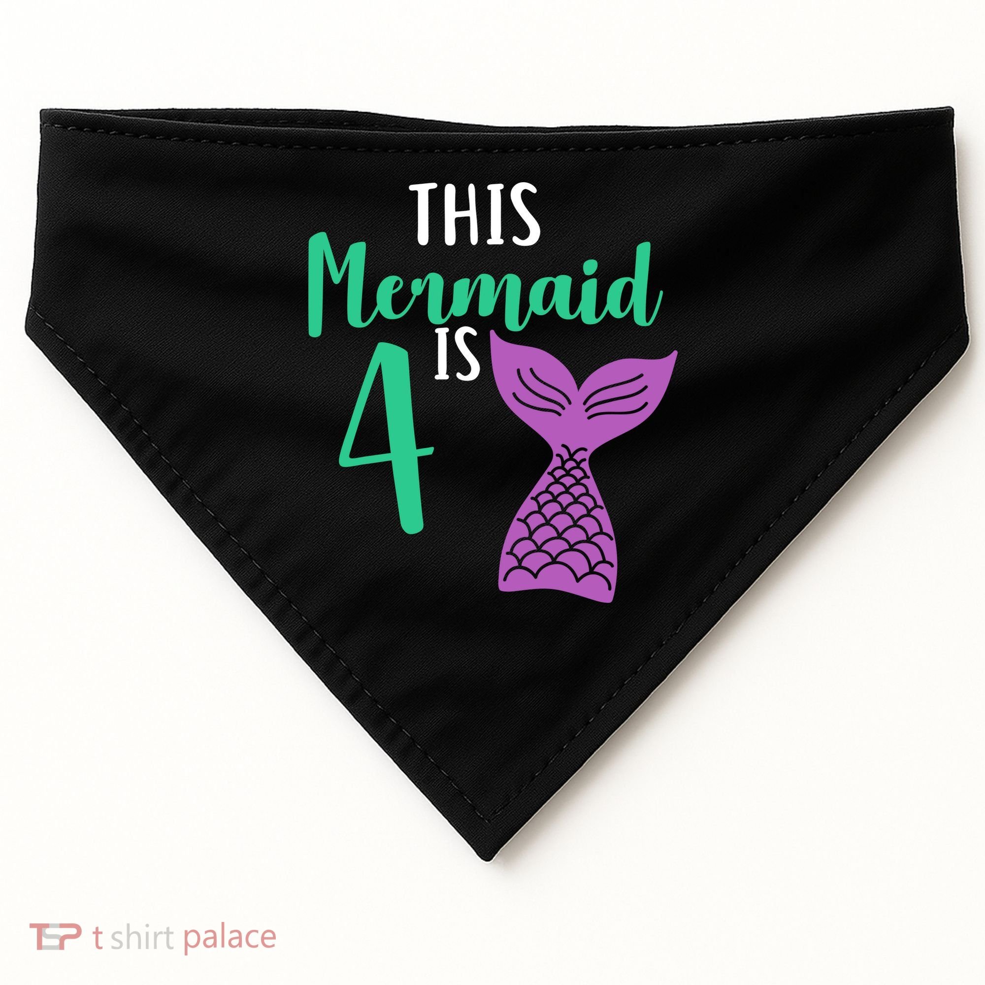 This Mermaid Is 4 Years Old Birthday USA-Made Doggie Bandana