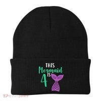 This Mermaid Is 4 Years Old Birthday Beanie thumb 0