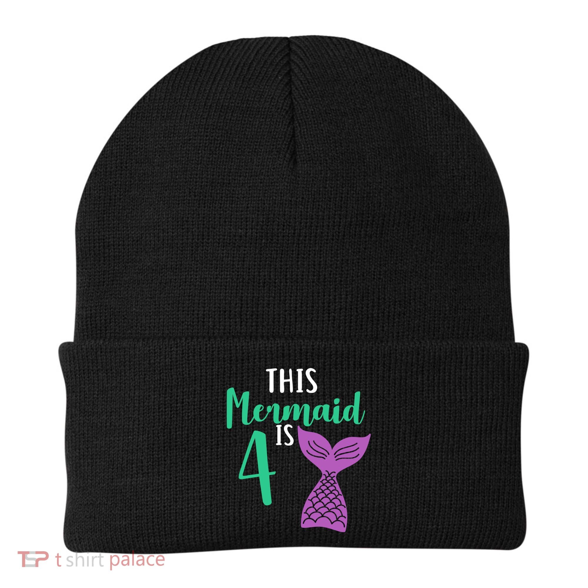 This Mermaid Is 4 Years Old Birthday Beanie