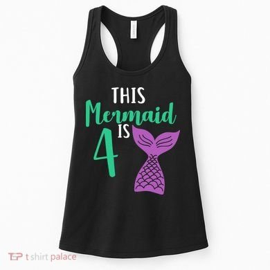 This Mermaid Is 4 Years Old Birthday Women's Tank Top