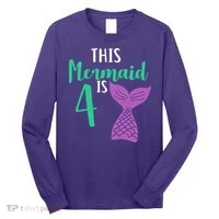 This Mermaid Is 4 Years Old Birthday Long Sleeve Shirt thumb 0