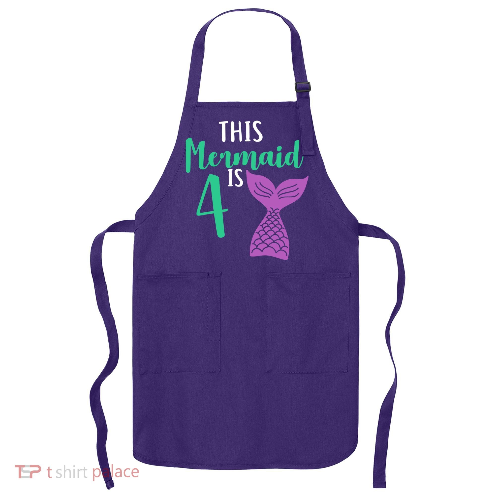 This Mermaid Is 4 Years Old Birthday Apron