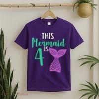 This Mermaid Is 4 Years Old Birthday T-Shirt thumb 2