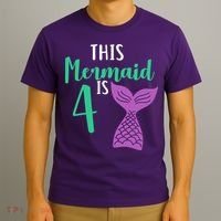 This Mermaid Is 4 Years Old Birthday T-Shirt thumb 3