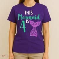 This Mermaid Is 4 Years Old Birthday T-Shirt thumb 4
