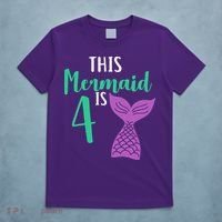 This Mermaid Is 4 Years Old Birthday T-Shirt thumb 5