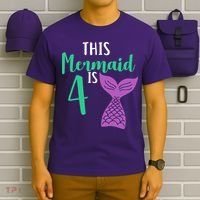 This Mermaid Is 4 Years Old Birthday T-Shirt thumb 6