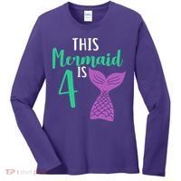 This Mermaid Is 4 Years Old Birthday Women's Long Sleeve Shirt thumb 0
