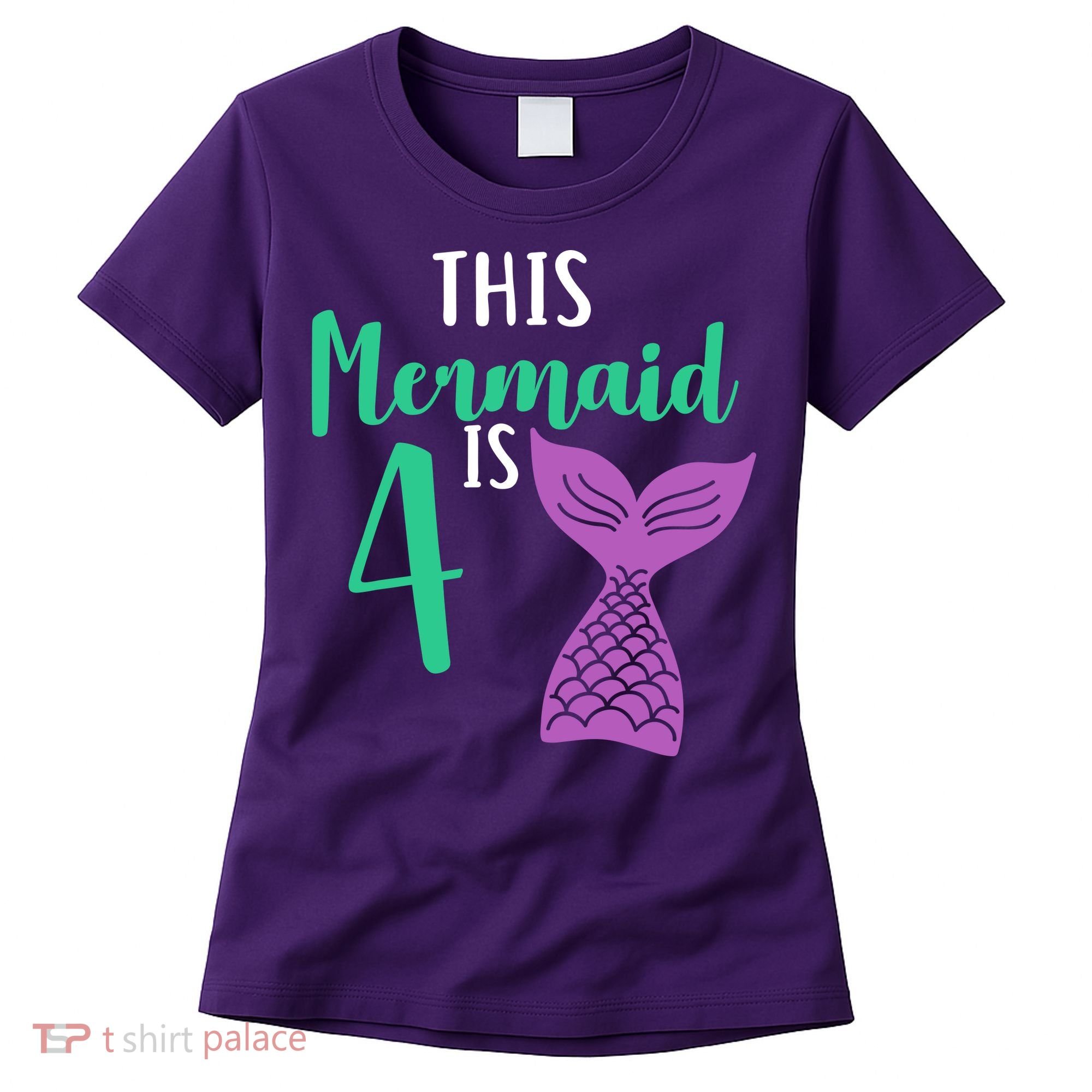 This Mermaid Is 4 Years Old Birthday Women's T-Shirt