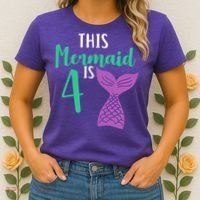 This Mermaid Is 4 Years Old Birthday Women's T-Shirt thumb 2