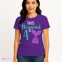 This Mermaid Is 4 Years Old Birthday Women's T-Shirt thumb 4