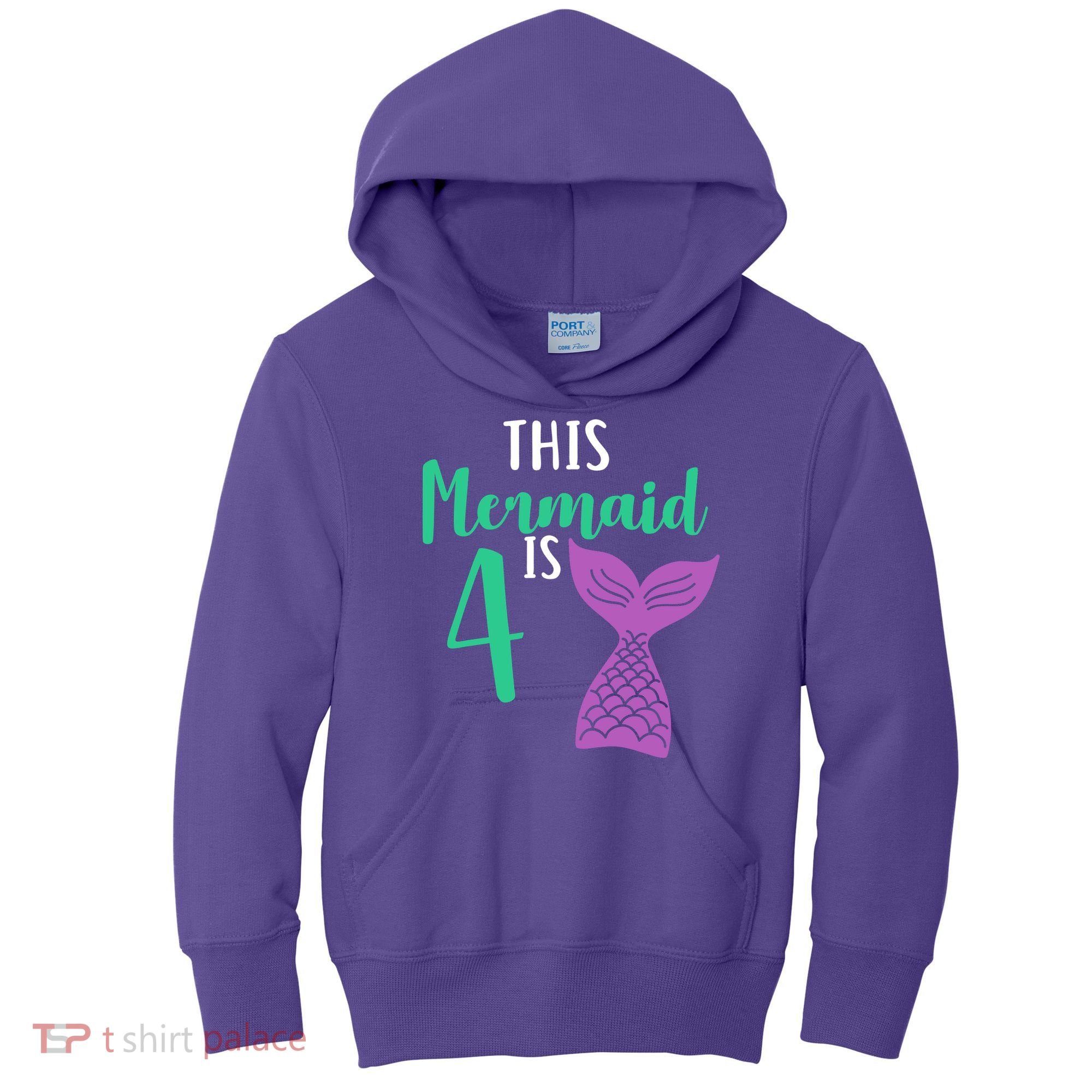 This Mermaid Is 4 Years Old Birthday Kids Hoodie
