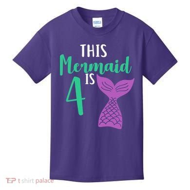 This Mermaid Is 4 Years Old Birthday Kids T-Shirt
