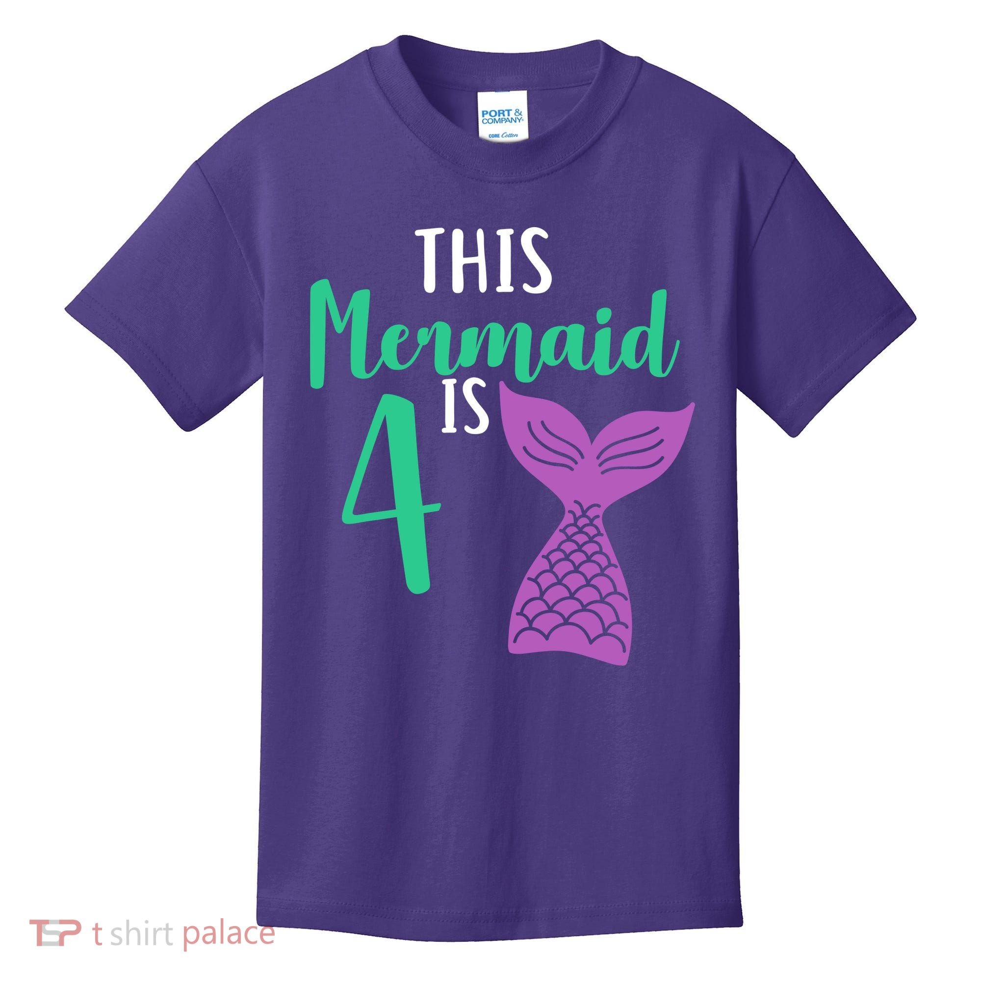 This Mermaid Is 4 Years Old Birthday Kids T-Shirt