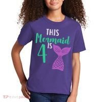 This Mermaid Is 4 Years Old Birthday Kids T-Shirt thumb 2