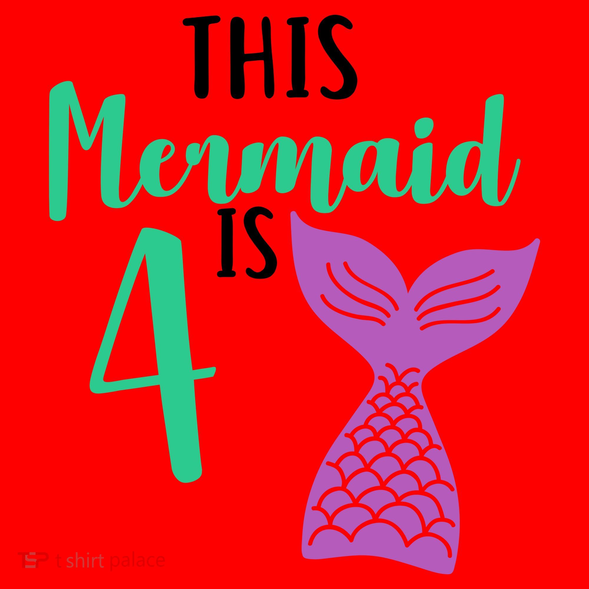 This Mermaid Is 4 Years Old Birthday Santa Hat