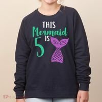 This Mermaid Is 5 Years Old Birthday Women's Sweatshirt thumb 0