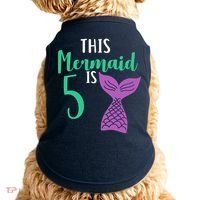 This Mermaid Is 5 Years Old Birthday Doggie Tank thumb 0