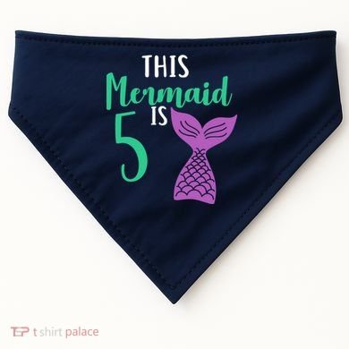 This Mermaid Is 5 Years Old Birthday USA-Made Doggie Bandana