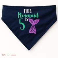 This Mermaid Is 5 Years Old Birthday USA-Made Doggie Bandana thumb 0