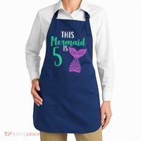 This Mermaid Is 5 Years Old Birthday Apron thumb 2
