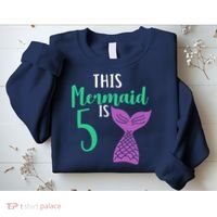 This Mermaid Is 5 Years Old Birthday Sweatshirt thumb 2