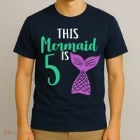 This Mermaid Is 5 Years Old Birthday T-Shirt thumb 3
