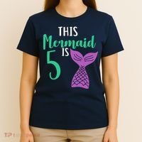 This Mermaid Is 5 Years Old Birthday T-Shirt thumb 4
