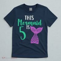 This Mermaid Is 5 Years Old Birthday T-Shirt thumb 5