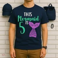 This Mermaid Is 5 Years Old Birthday T-Shirt thumb 6