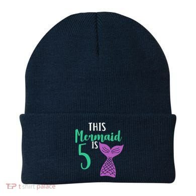 This Mermaid Is 5 Years Old Birthday Beanie