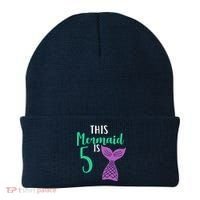 This Mermaid Is 5 Years Old Birthday Beanie thumb 0