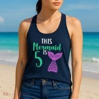 This Mermaid Is 5 Years Old Birthday Women's Tank Top thumb 2