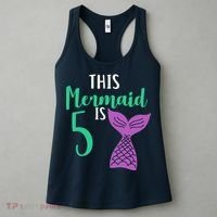 This Mermaid Is 5 Years Old Birthday Women's Tank Top thumb 3