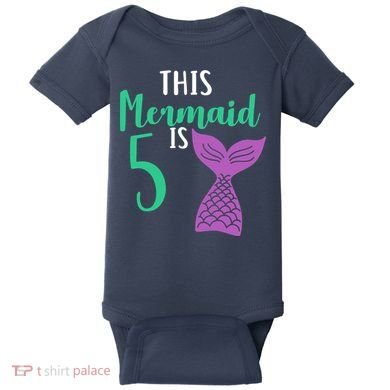 This Mermaid Is 5 Years Old Birthday Baby Bodysuit