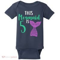 This Mermaid Is 5 Years Old Birthday Baby Bodysuit thumb 0