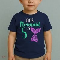 This Mermaid Is 5 Years Old Birthday Toddler T-Shirt thumb 2