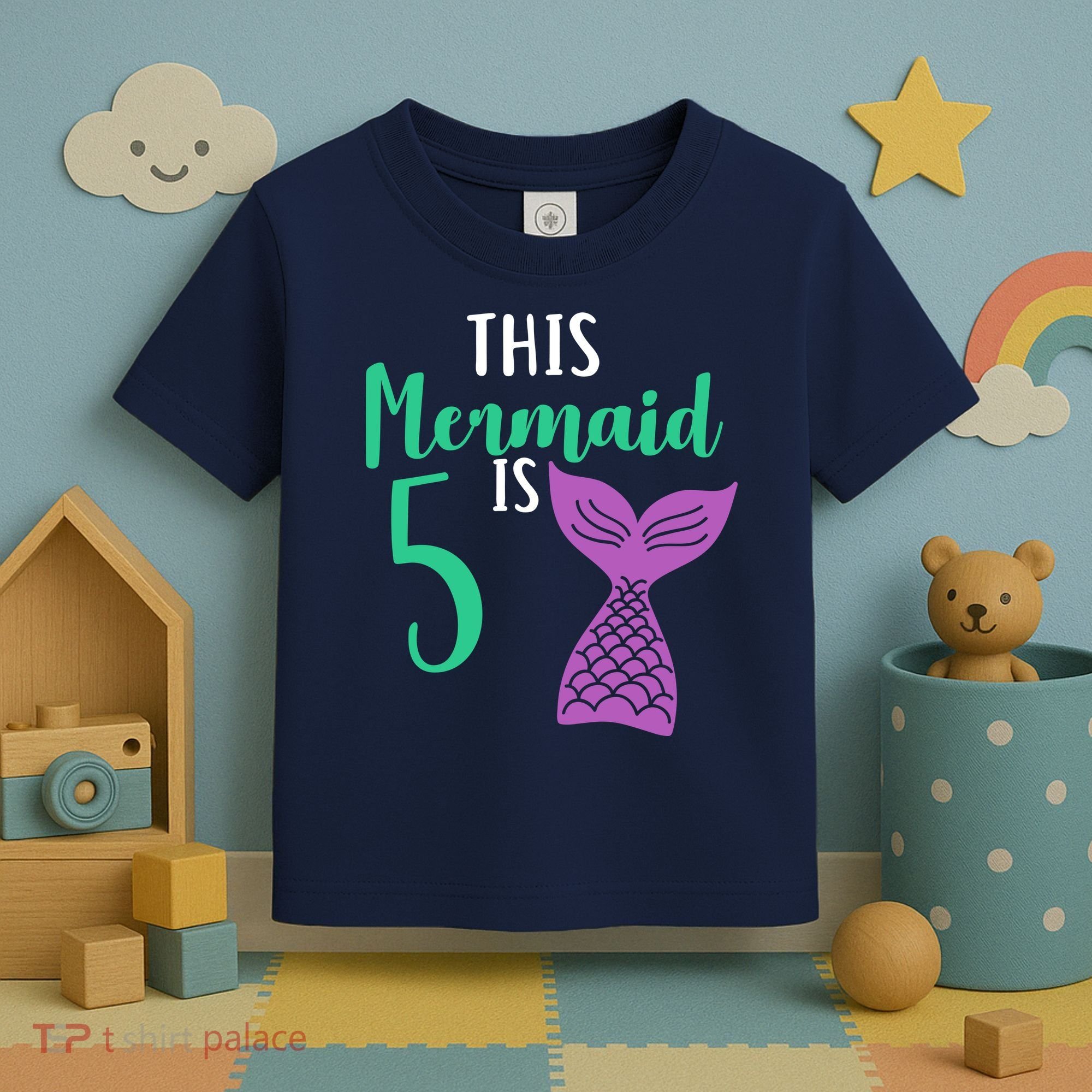This Mermaid Is 5 Years Old Birthday Toddler T-Shirt