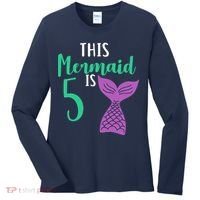 This Mermaid Is 5 Years Old Birthday Women's Long Sleeve Shirt thumb 0