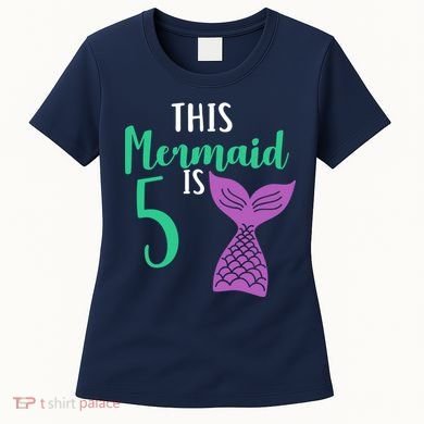 This Mermaid Is 5 Years Old Birthday Women's T-Shirt
