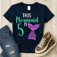 This Mermaid Is 5 Years Old Birthday Women's T-Shirt thumb 3