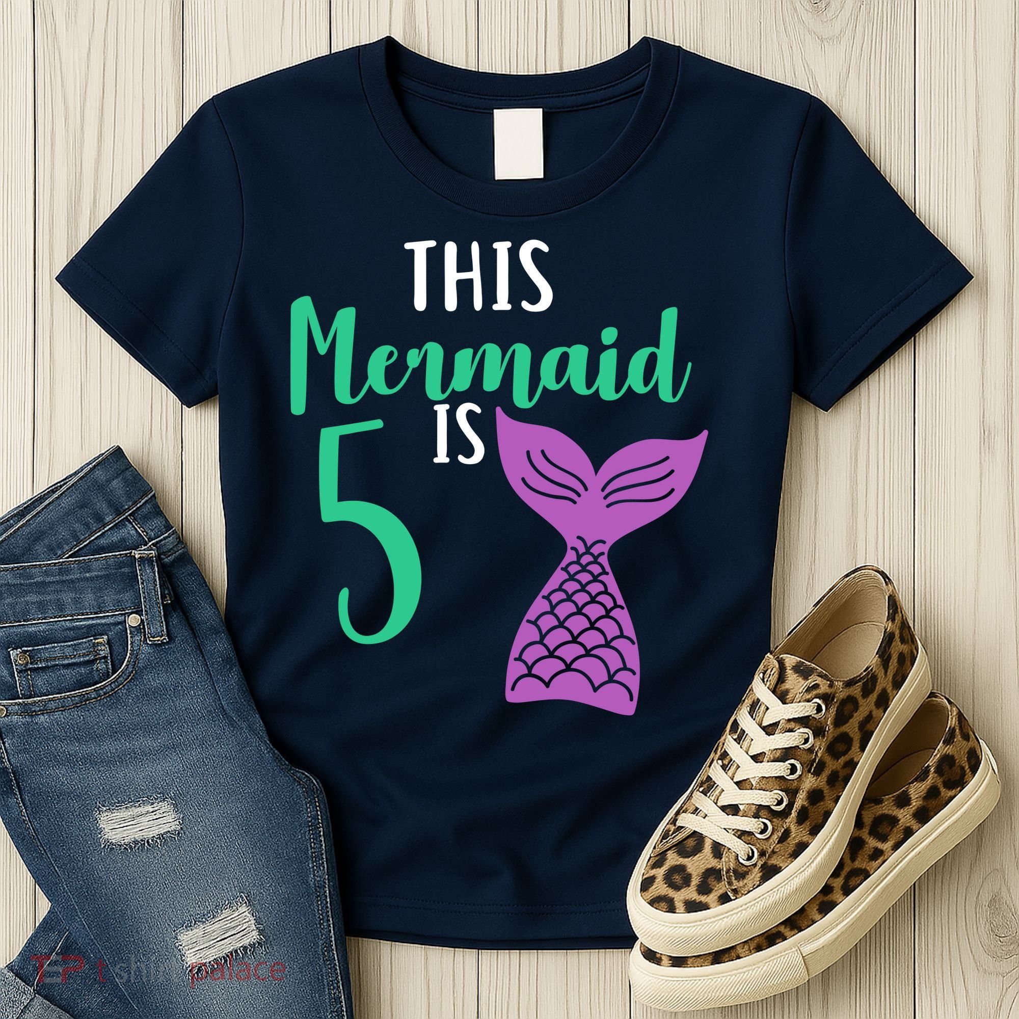 This Mermaid Is 5 Years Old Birthday Women's T-Shirt