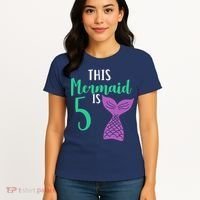 This Mermaid Is 5 Years Old Birthday Women's T-Shirt thumb 4