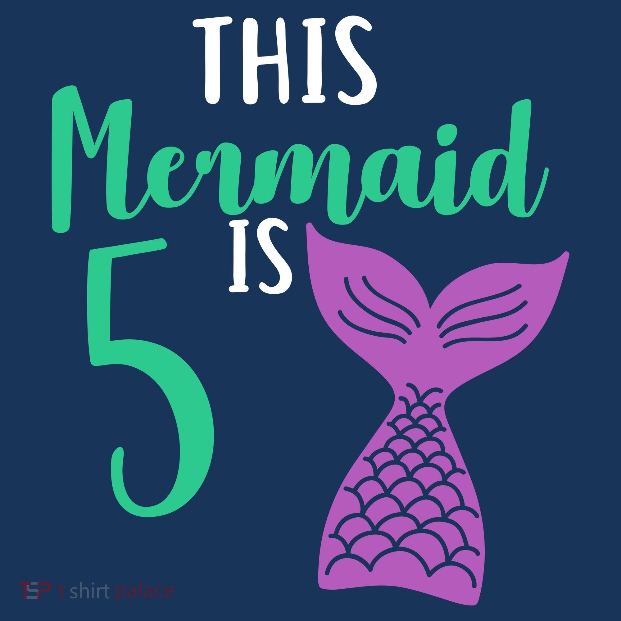 This Mermaid Is 5 Years Old Birthday Women's T-Shirt