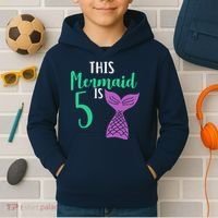 This Mermaid Is 5 Years Old Birthday Kids Hoodie thumb 2