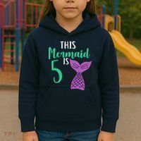 This Mermaid Is 5 Years Old Birthday Kids Hoodie thumb 3