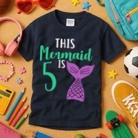 This Mermaid Is 5 Years Old Birthday Kids T-Shirt thumb 3