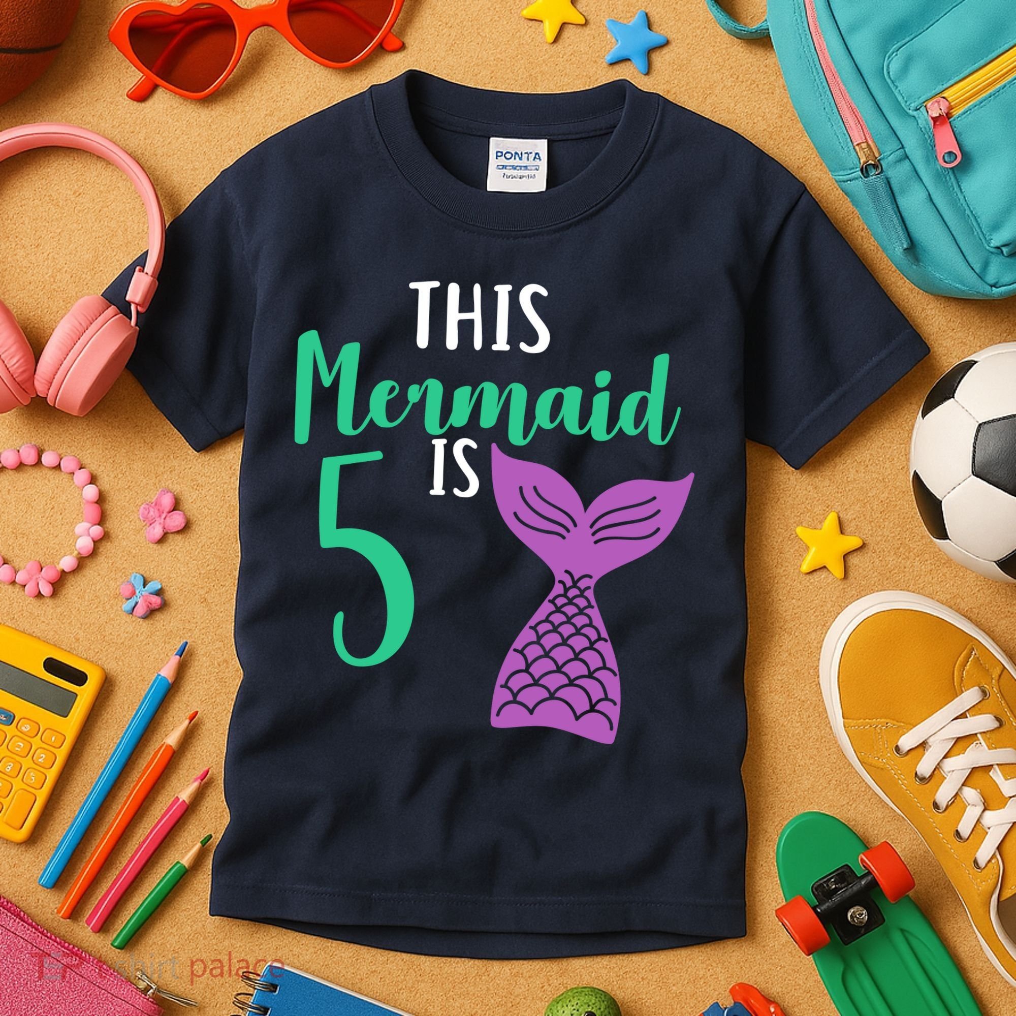 This Mermaid Is 5 Years Old Birthday Kids T-Shirt