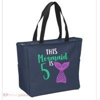 This Mermaid Is 5 Years Old Birthday Tote Bag thumb 2