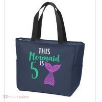 This Mermaid Is 5 Years Old Birthday Tote Bag thumb 3